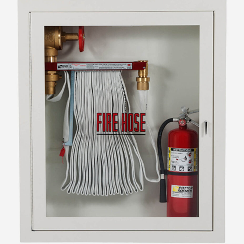 POTTER 1402 Recessed Fire Hose Rack & Extinguisher Cabinet
