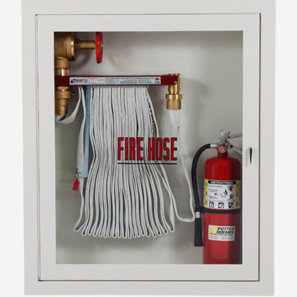 POTTER 1432 Semi-Recessed Fire Hose Rack & Extinguisher Cabinet