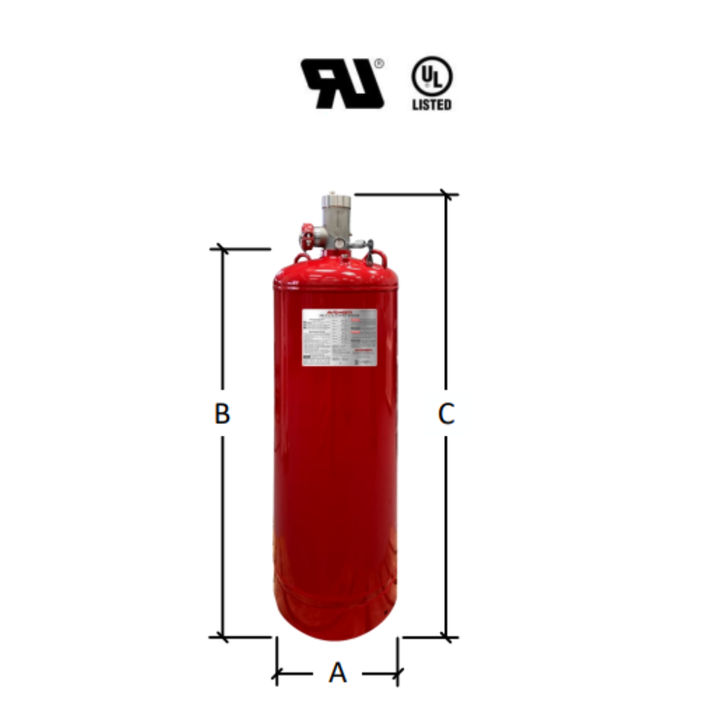 AVENGER 5112 Clean Agent Suppression Cylinder - 100 lb, 500 PSI