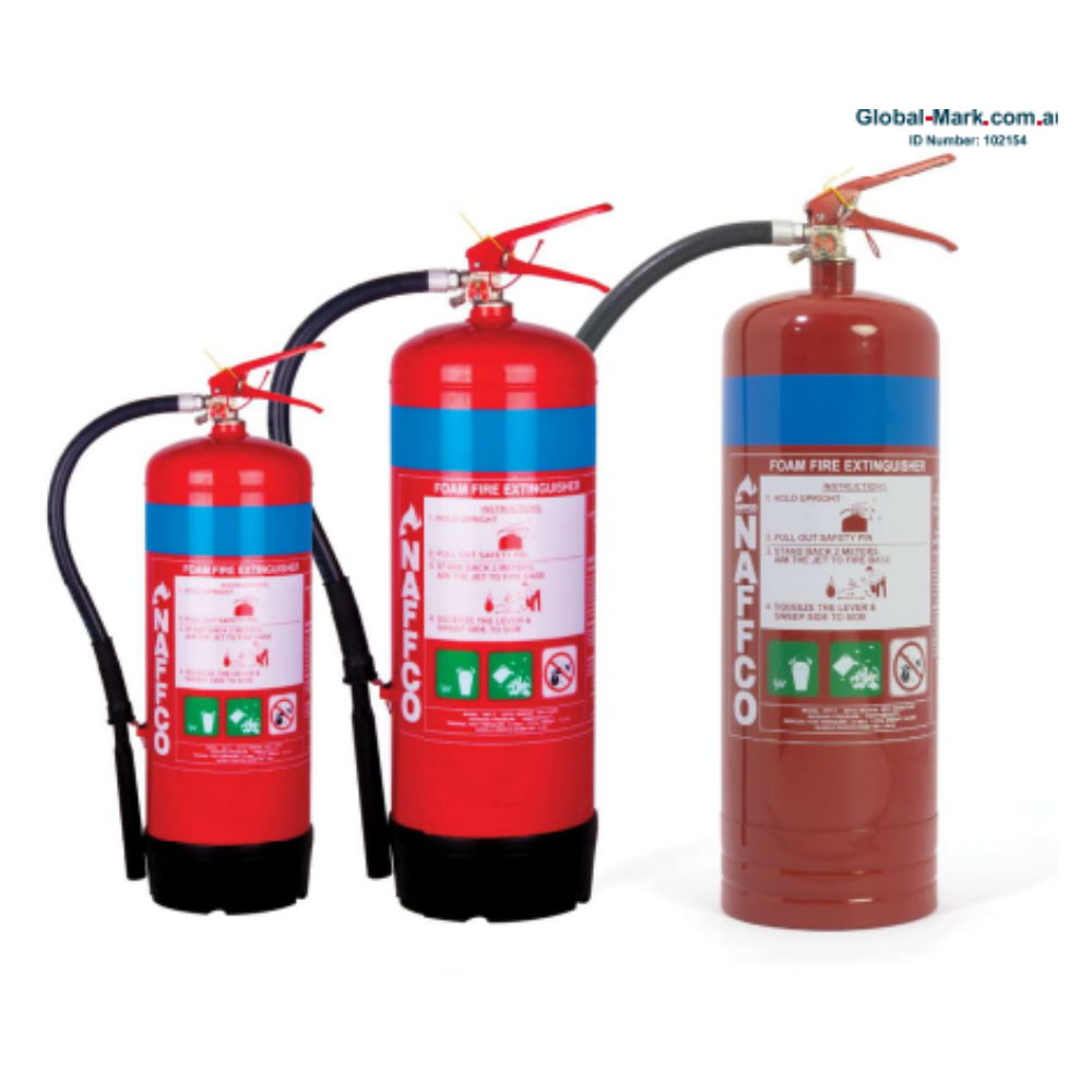 NAFFCO Portable Foam Extinguisher - 12.8 Kg, Stainless Steel (Global Mark)