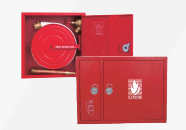 Lifeco Hose Enclosure Horizontal Double Door Cabinet with 1 1/2” synthetic Hose - Image 2