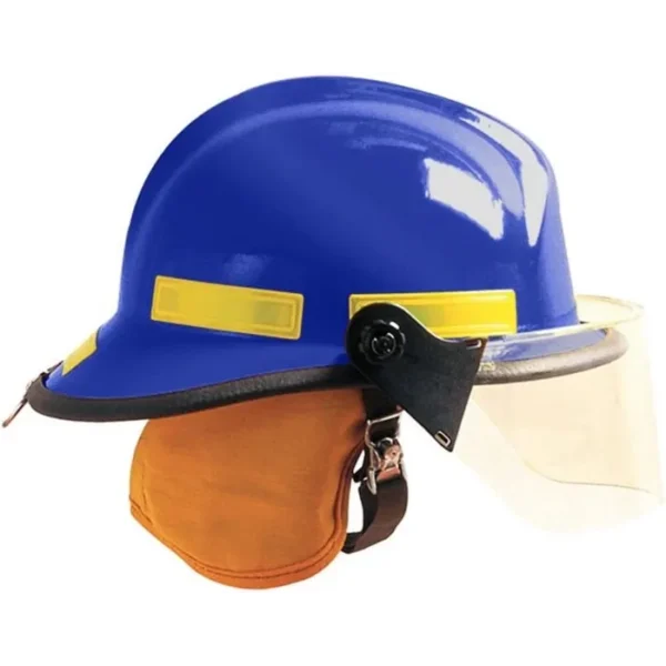 MSA Fire Helmet 660C Metro with Defender, Blue - 660CR-BL