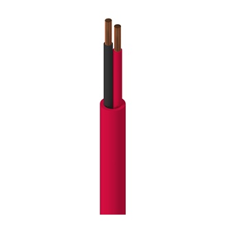 Electronic, 2 C #16 Sol BC, PVC Ins, Red PVC Jkt, FPLR