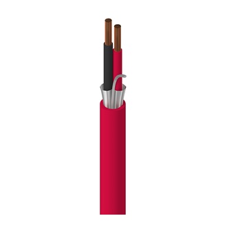 Electronic, 2 C #12 Sol BC, PVC Ins, OS, Red PVC Jkt, FPLR