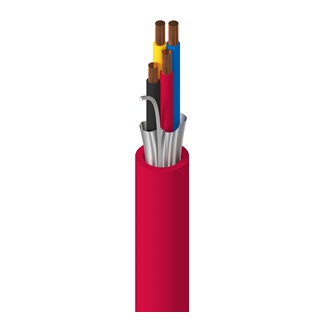 Electronic, 4 C #18 Sol BC, PVC Ins, OS, Red PVC Jkt, FPLR