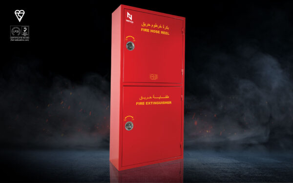 Naffco Single Mild Steel Fire Hose Cabinet with Break Glass & Key - Surface Mounted