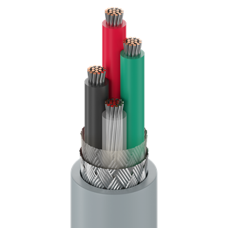 Microphone Cable, Star Quad, 4 C #20 Str TC, Rayon & 85% TC Braid, PVC Jkt